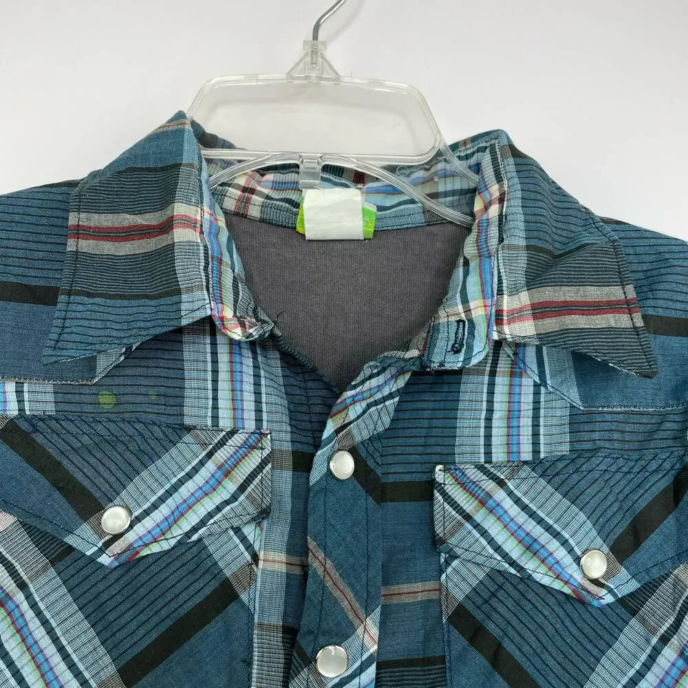 Recycled Lola & James Bon Jovi boy's layered shirt/plaid boys size 7 yrs.